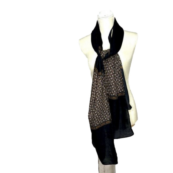 Black with Tan & Light Brown Design Effy Hematain - NWOT - Picture 2 of 7